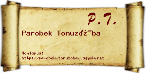Parobek Tonuzóba névjegykártya